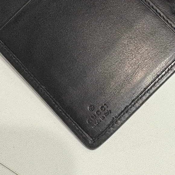 Authentic Gucci Black GG Canvas and leather agenda card Wallet w certificate - Picture 7 of 11